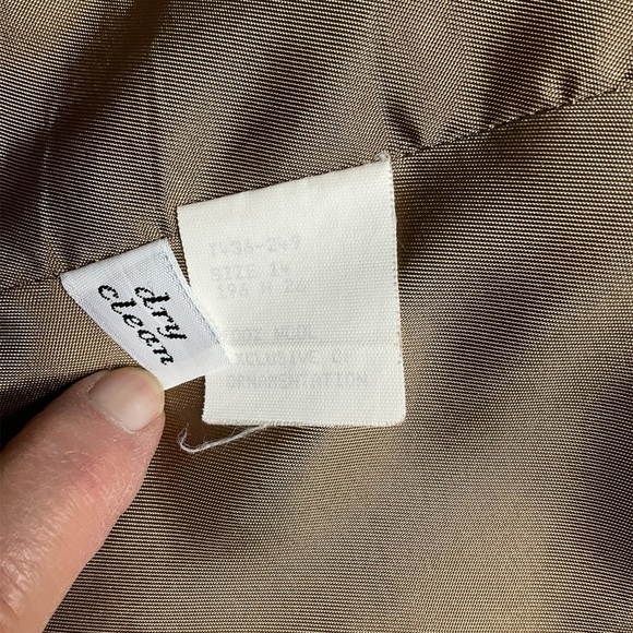 Vintage Pendleton Fuzzy Wool Tan/Cream Houndstooth Plaid Blazer size 14 - Picture 5 of 9